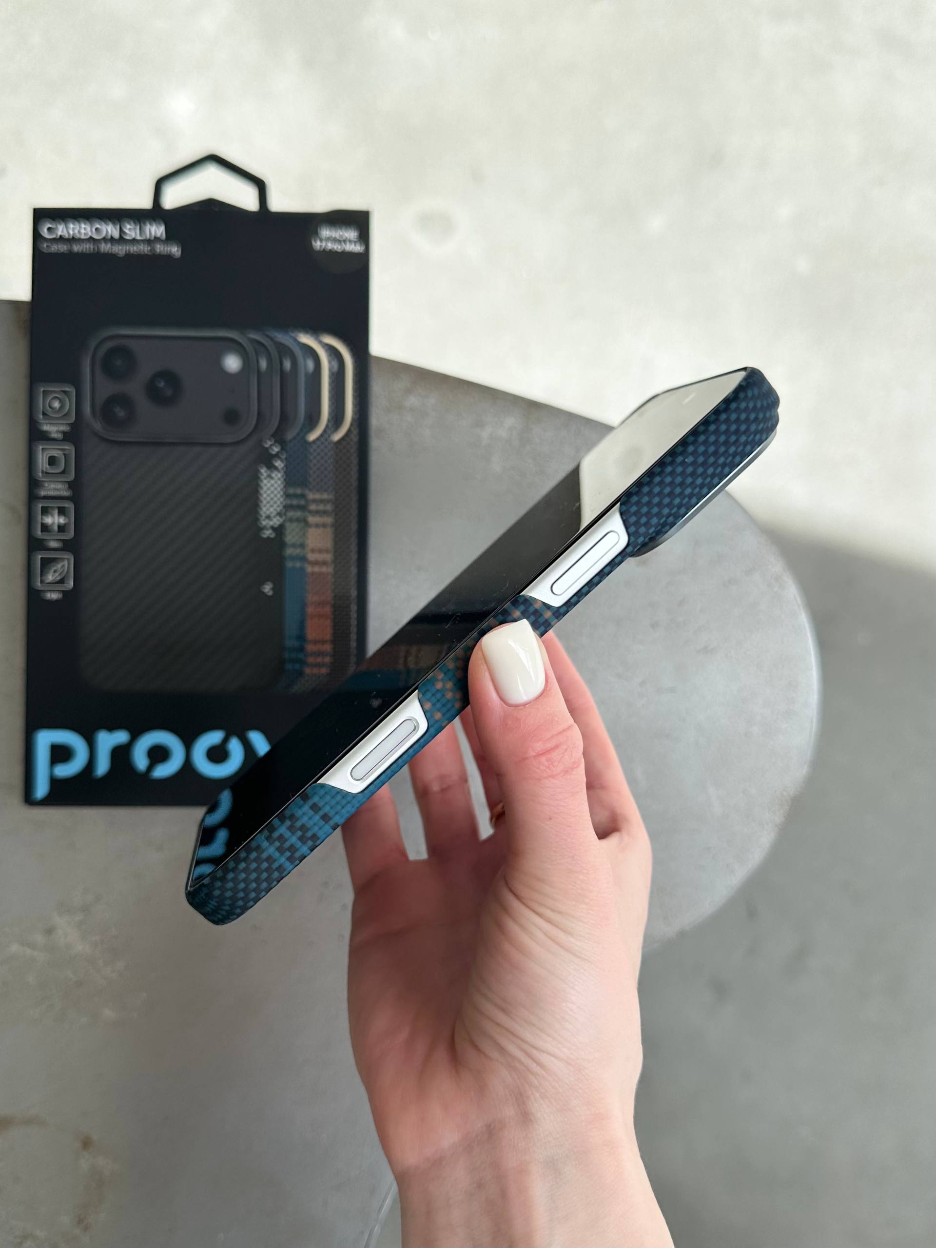 Чохол Proove Carbon Slim з MagSafe для iPhone 17 Pro Max Nightfall