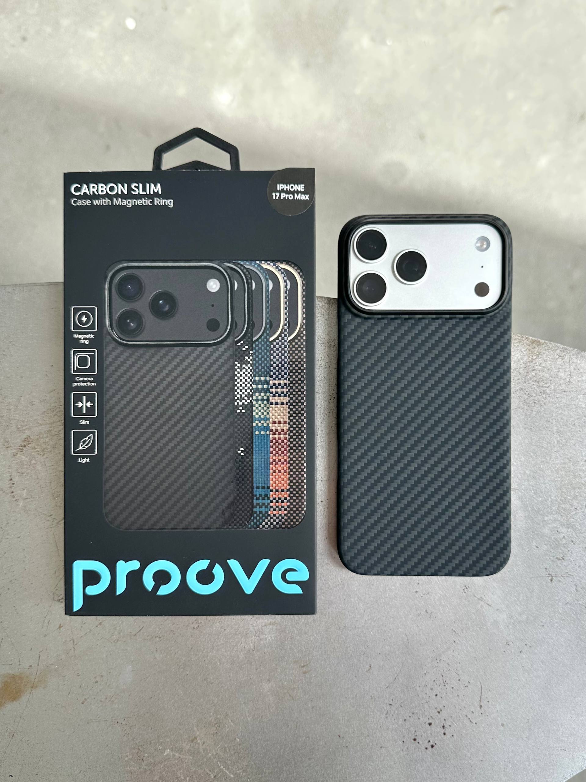 Чохол Proove Carbon Slim з MagSafe для iPhone 17 Pro Max Black