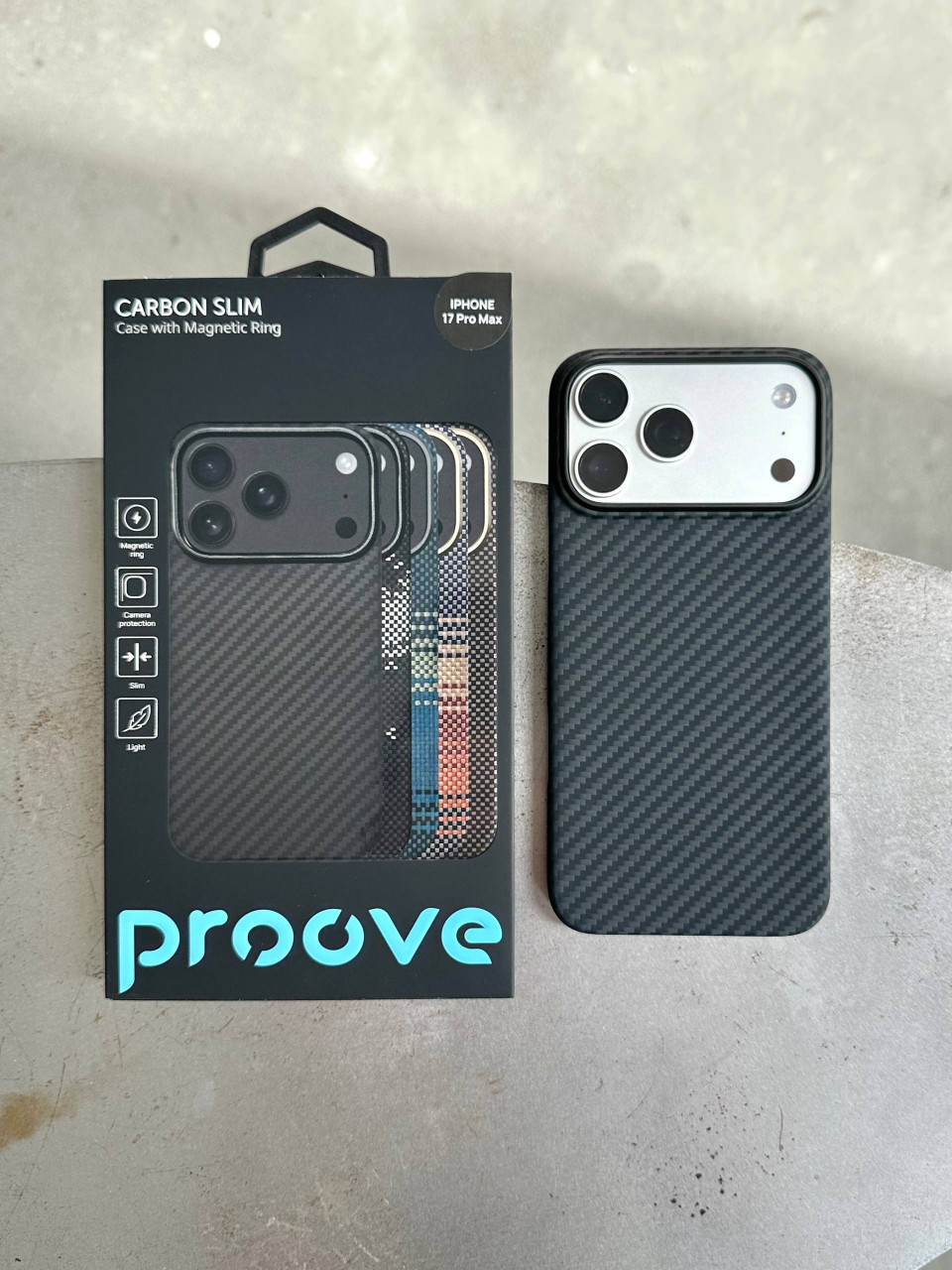 Чохол Proove Carbon Slim з MagSafe для iPhone 17 Pro Black