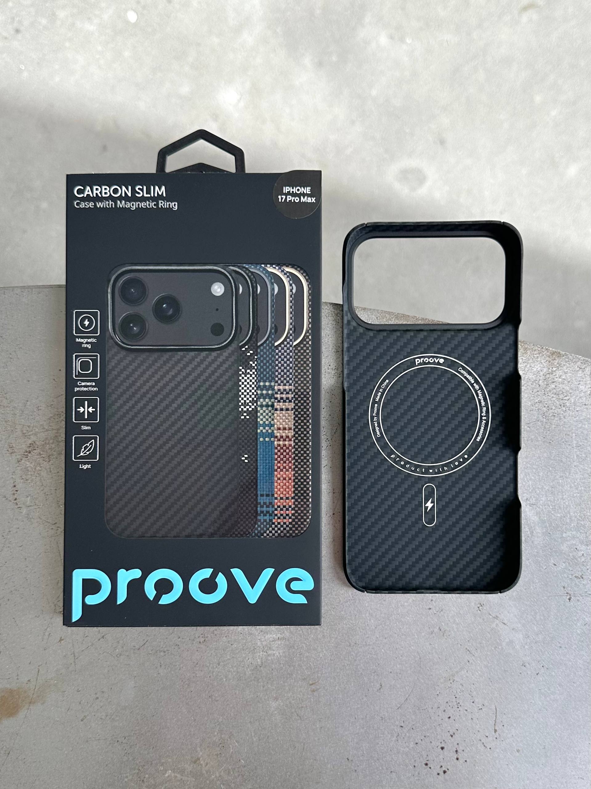 Чехол Proove Carbon Slim c MagSafe для iPhone 17 Pro Black