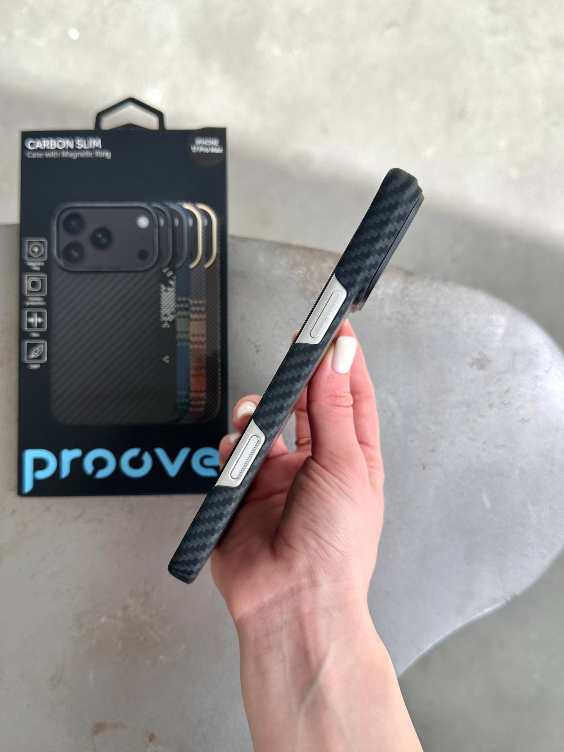 Чехол Proove Carbon Slim c MagSafe для iPhone 17 Pro Black