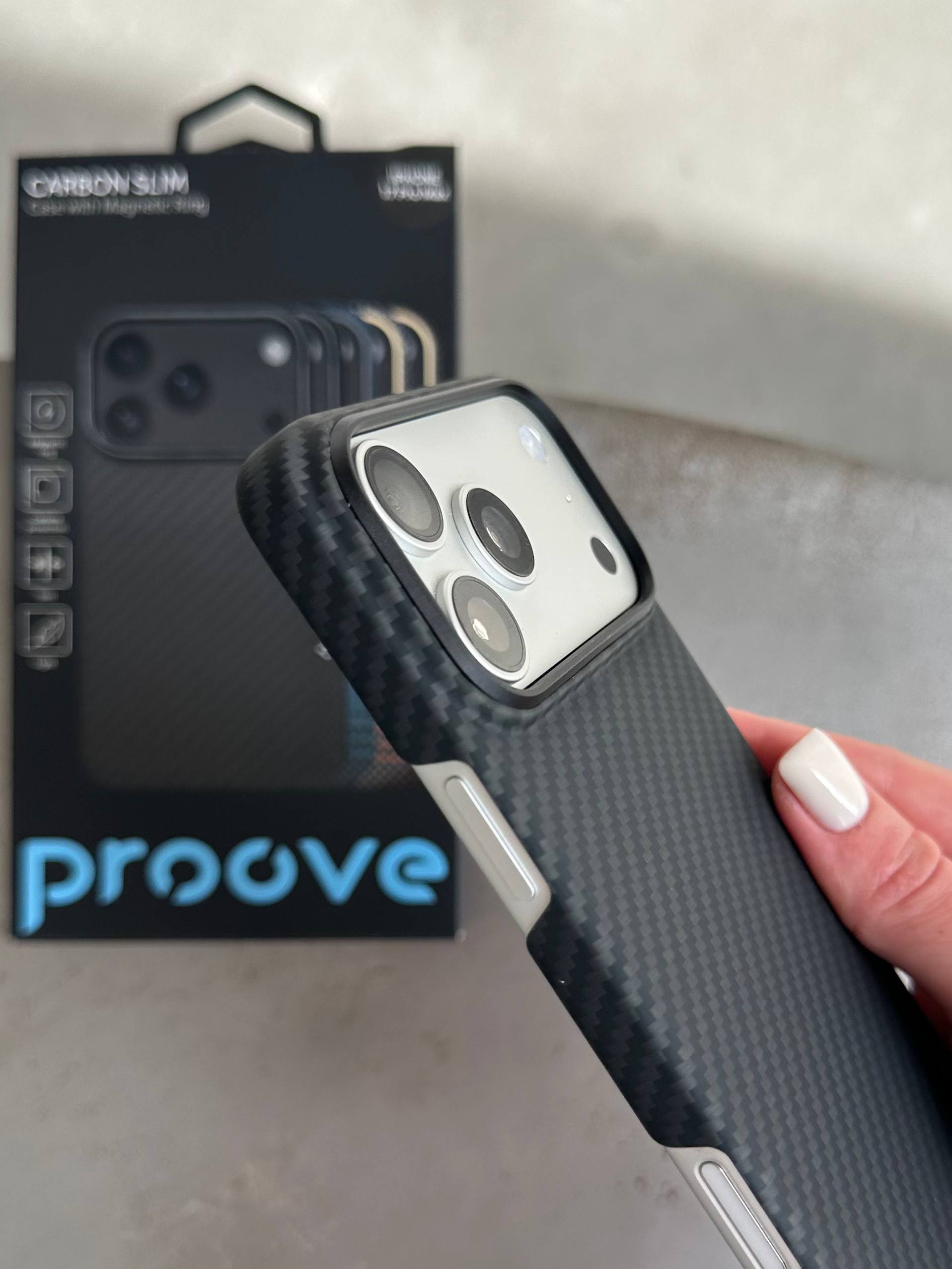 Чехол Proove Carbon Slim c MagSafe для iPhone 17 Pro Black