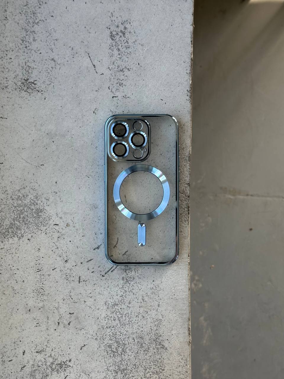 Чехол цветной Shining case с Magsafe на iPhone 13 Pro Max Blue