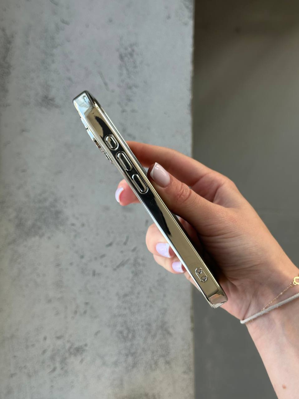 Чехол цветной Shining case с Magsafe на iPhone 13 Pro Max Silver