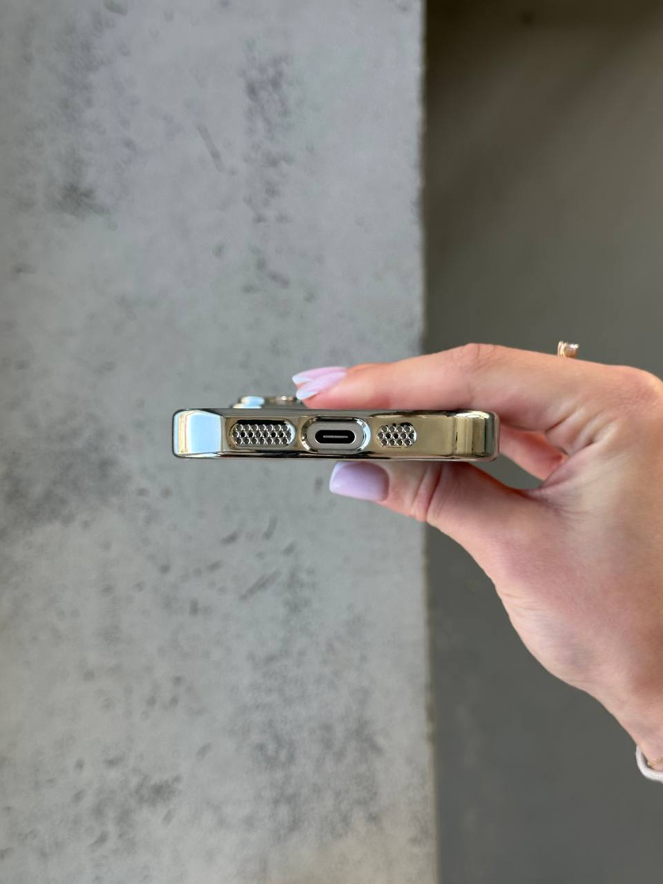 Чехол цветной Shining case с Magsafe на iPhone 13 Pro Max Silver