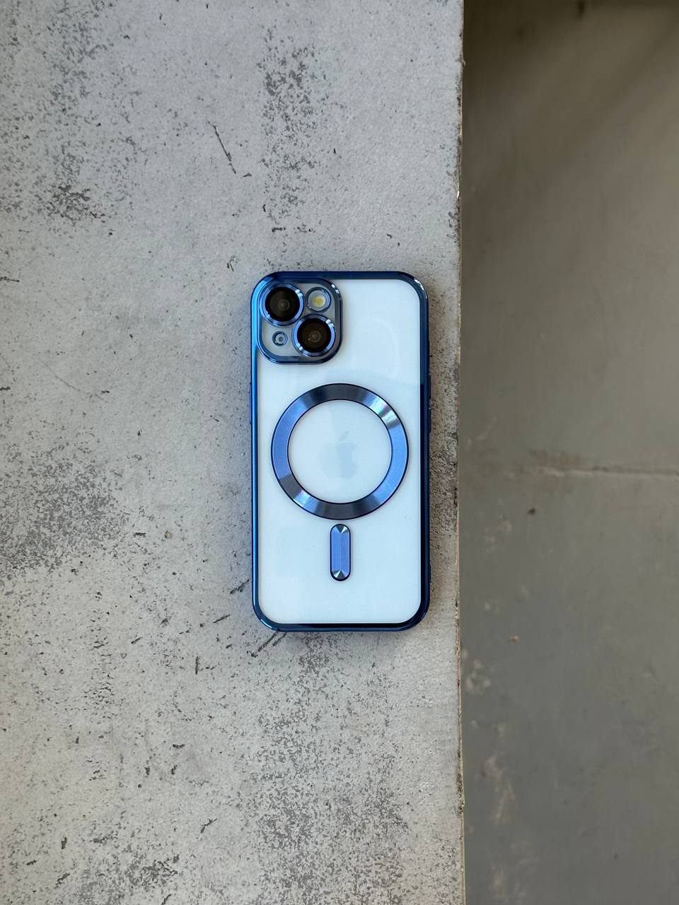 Чехол цветной Shining case с Magsafe на iPhone 14+ Dark Blue