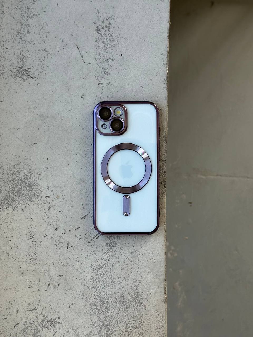 Чехол цветной Shining case с Magsafe на iPhone 14+ Dark Purple