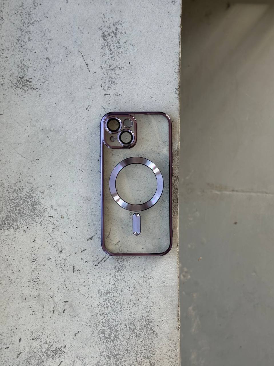 Чехол цветной Shining case с Magsafe на iPhone 14+ Dark Purple