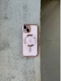 Чохол кольоровий Shining case з Magsafe на iPhone 14+ Pink