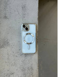 Чохол кольоровий Shining case з Magsafe на iPhone 14+ Silver