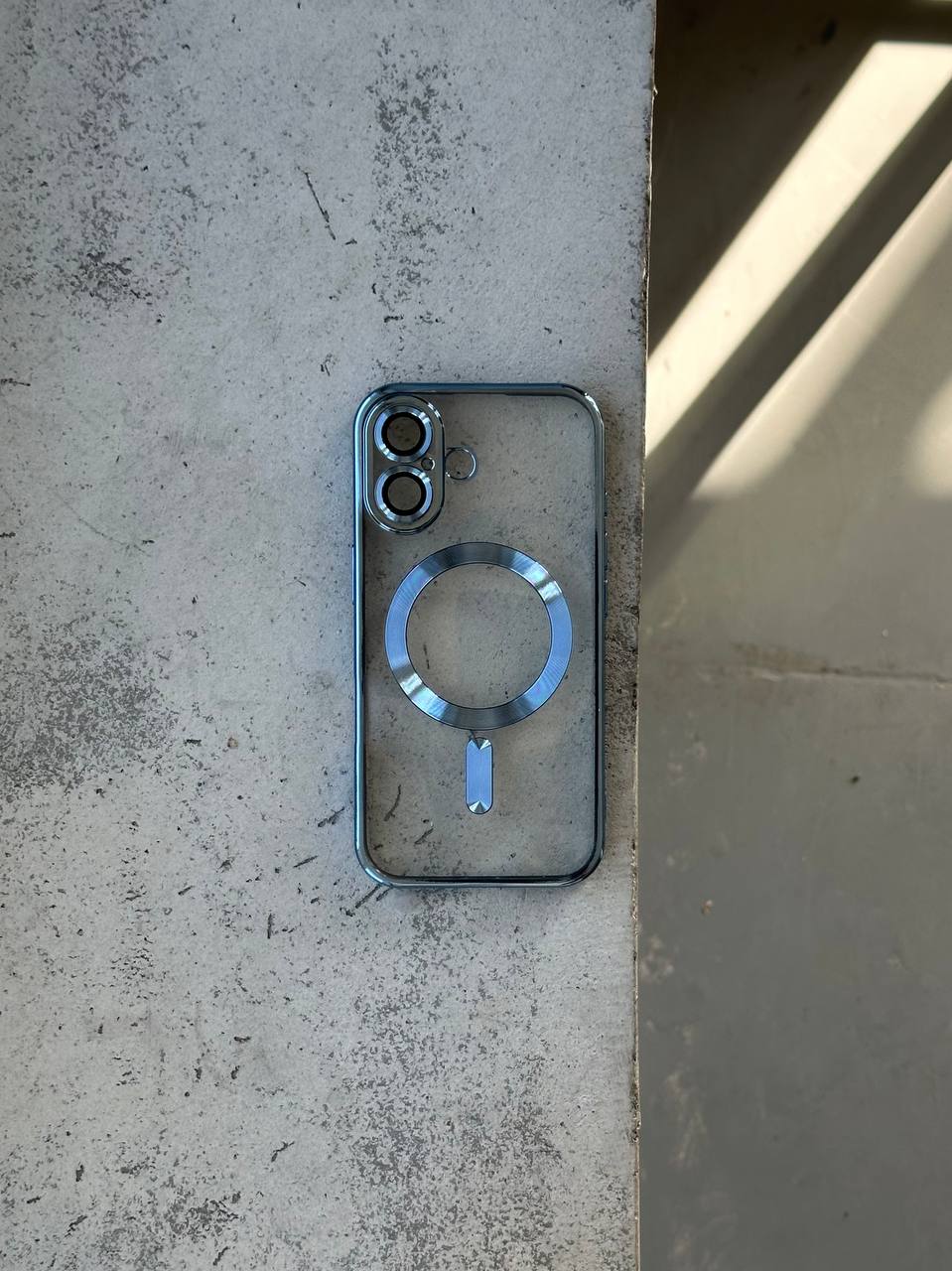Чехол цветной Shining case с Magsafe на iPhone 16 Blue
