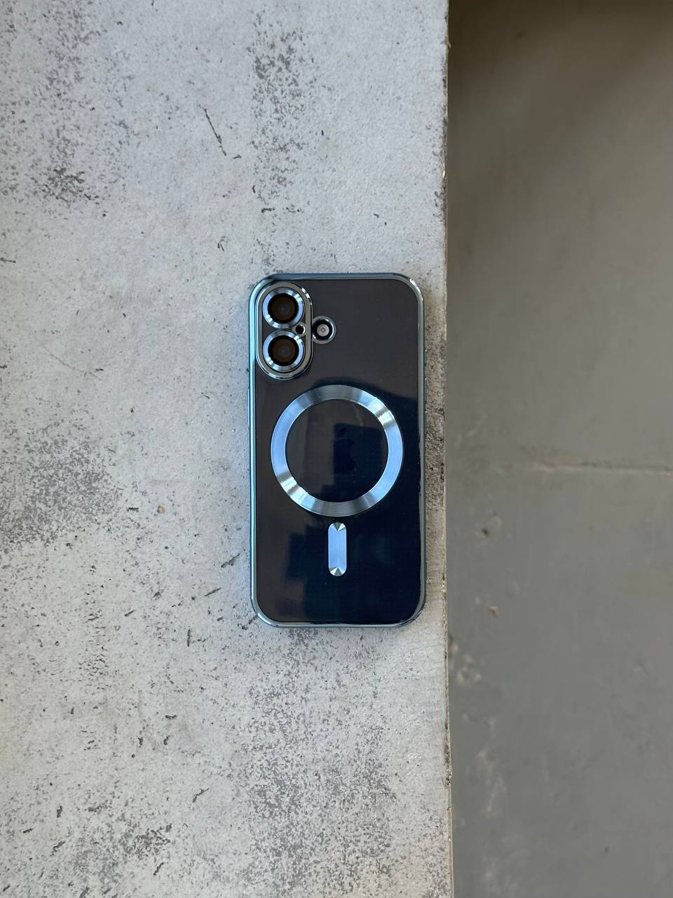 Чехол цветной Shining case с Magsafe на iPhone 16 Blue