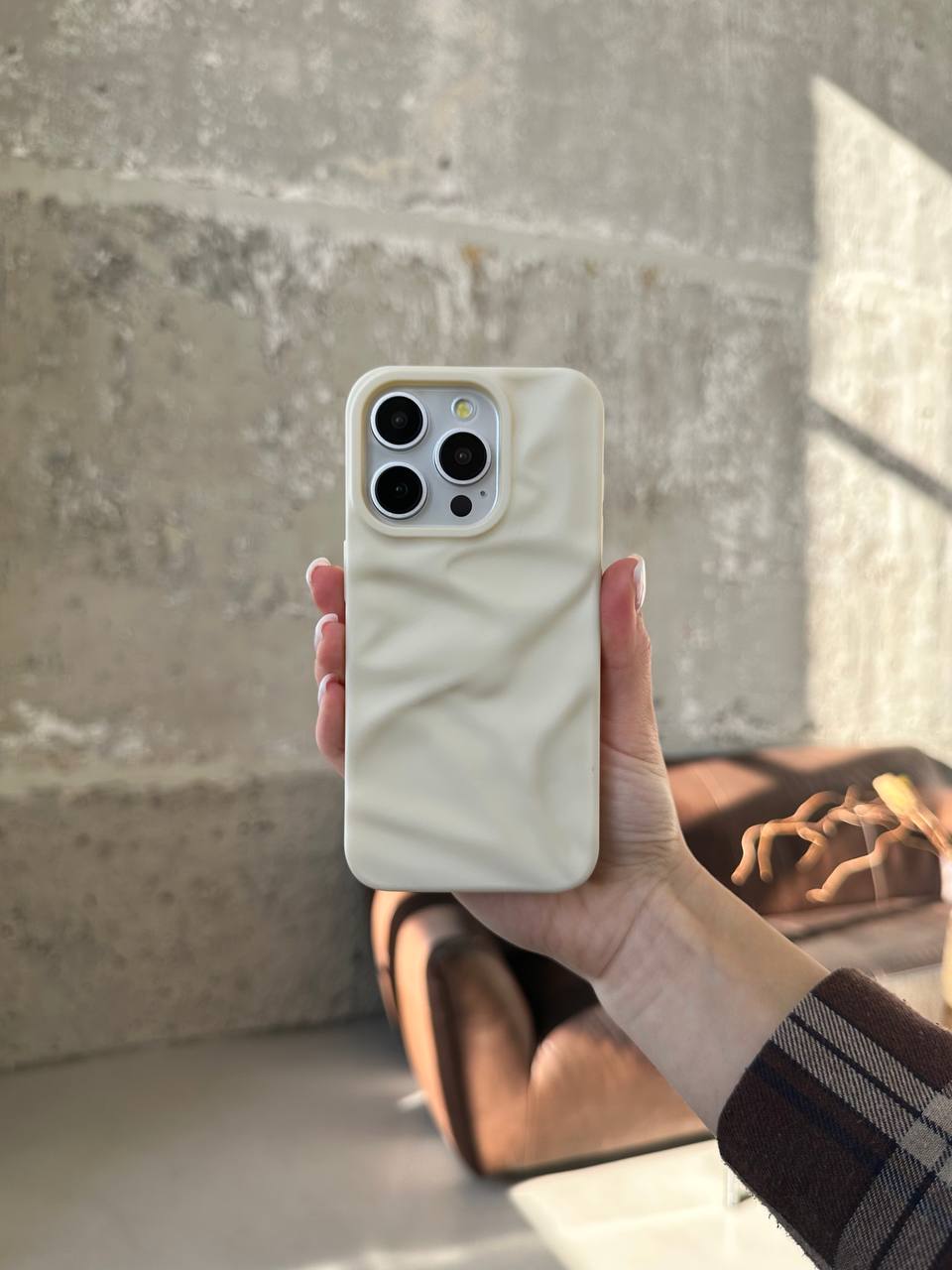 Чохол матовий хвилястий Wave Case на iPhone 14 Pro Beige (01)