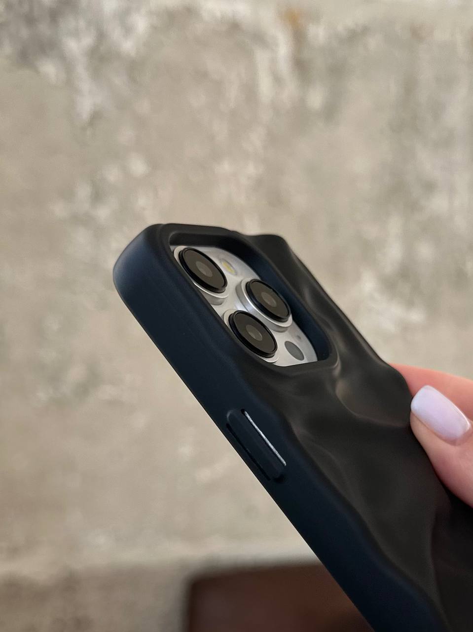 Чохол матовий хвилястий Wave Case на iPhone 14 Pro Black (07)