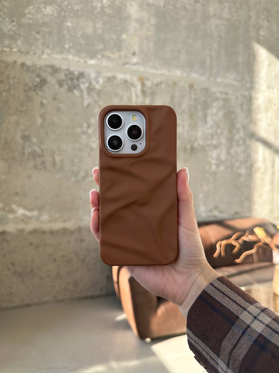 Чохол матовий хвилястий Wave Case на iPhone 14 Pro Brown (03)