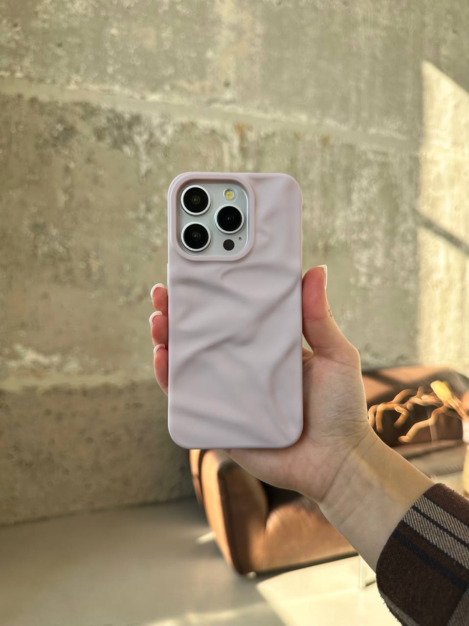 Чохол матовий хвилястий Wave Case на iPhone 14 Pro Chalk Pink (04)