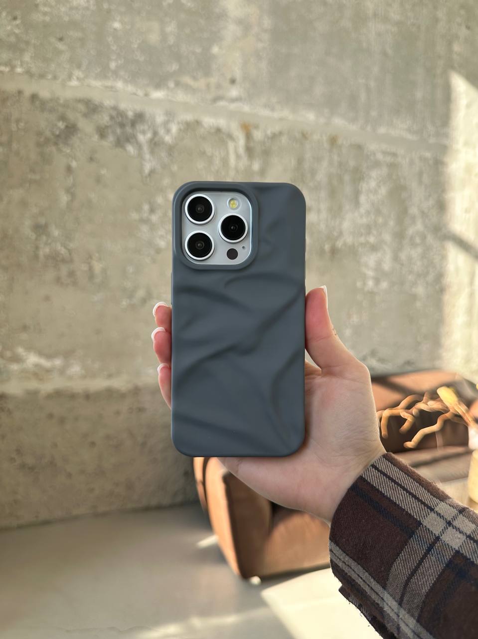 Чохол матовий хвилястий Wave Case на iPhone 14 Pro Grey (02)