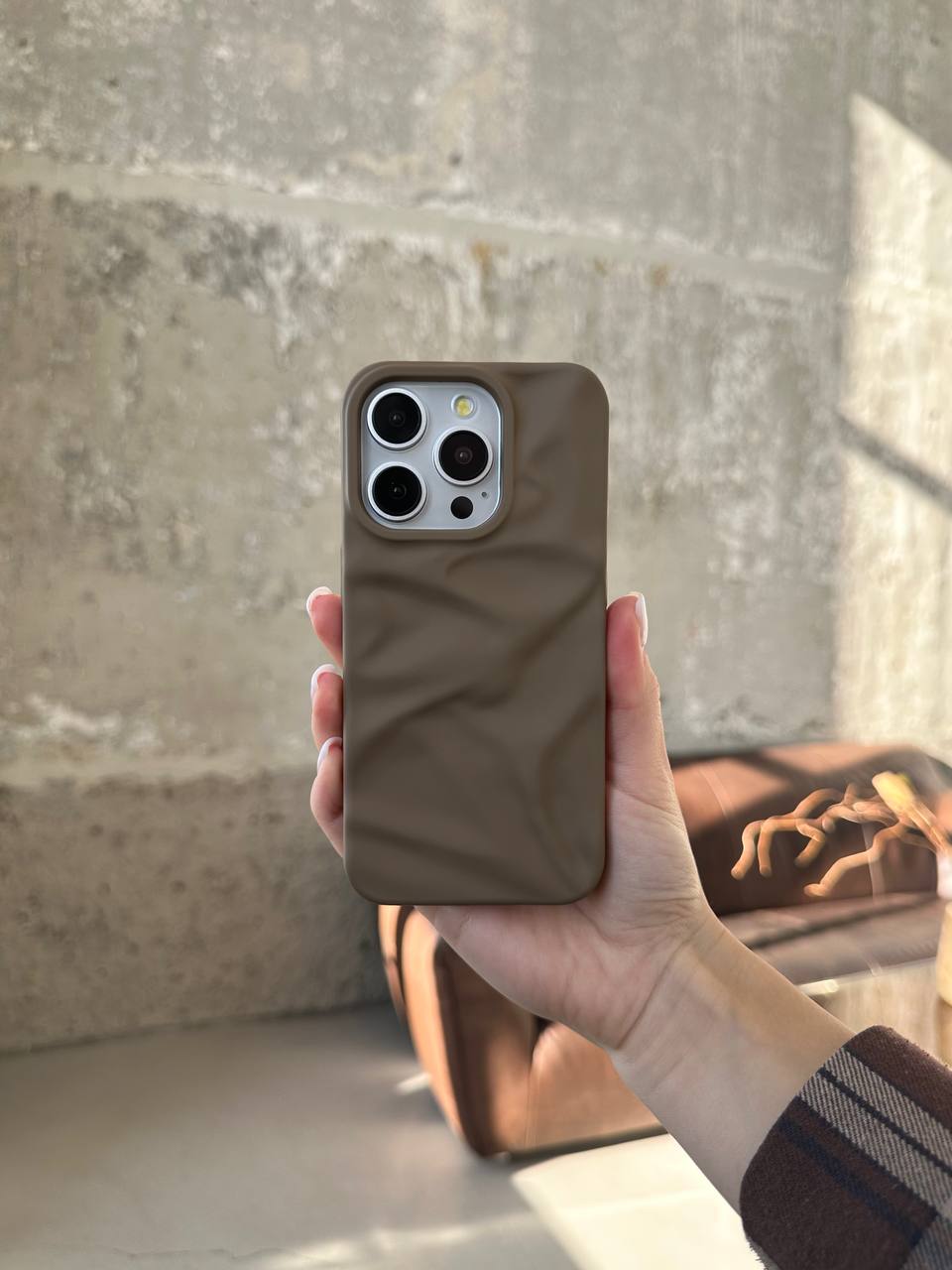 Чохол матовий хвилястий Wave Case на iPhone 14 Pro Milk Chocolate (05)