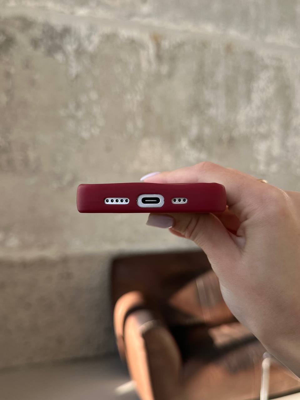 Чохол матовий хвилястий Wave Case на iPhone 14 Pro Wine Red (10)