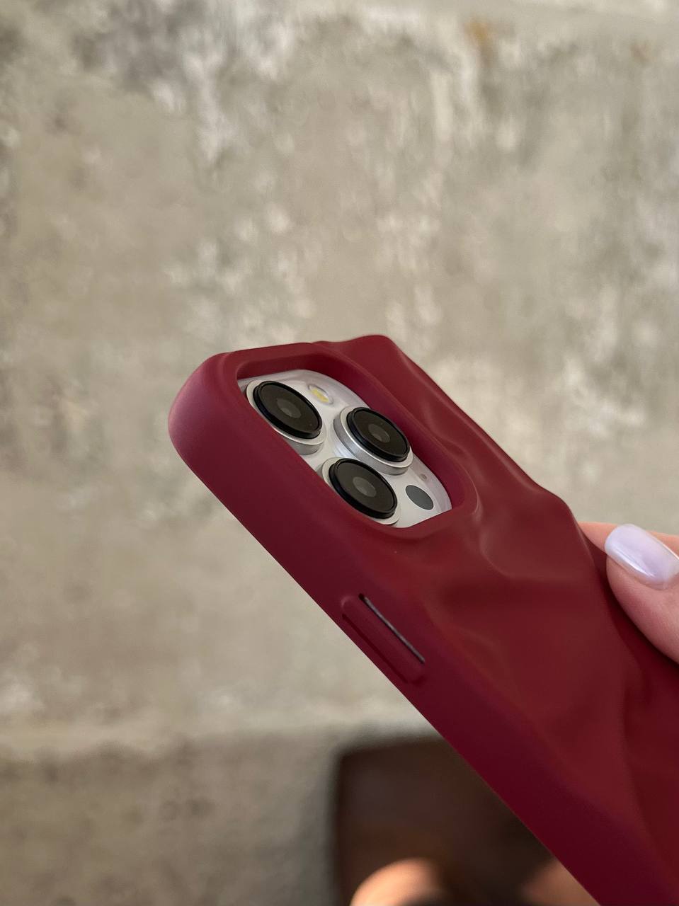 Чохол матовий хвилястий Wave Case на iPhone 14 Pro Wine Red (10)