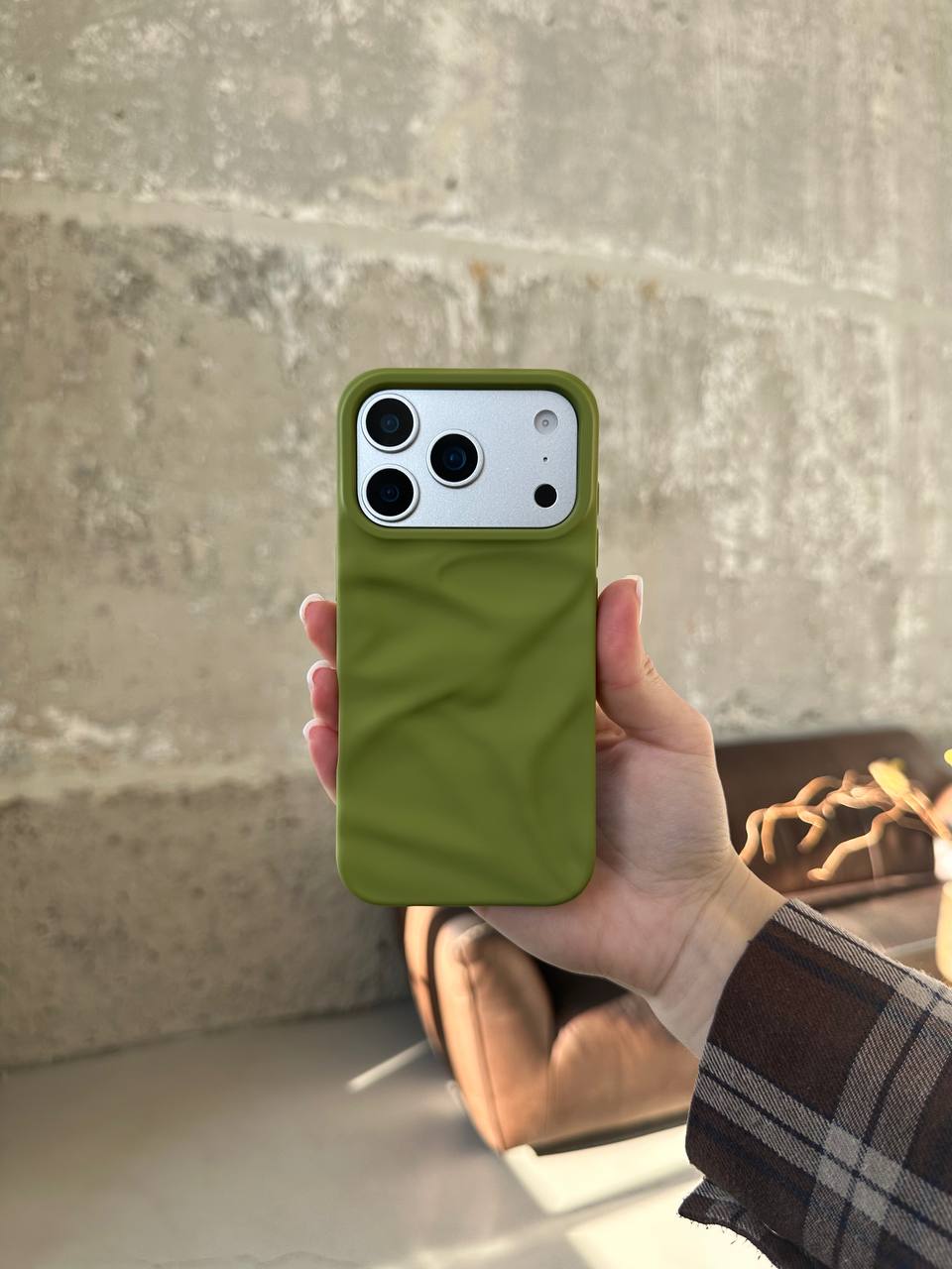 Чехол матовый волнистый Wave Case для iPhone 17 Pro Max Green (09)