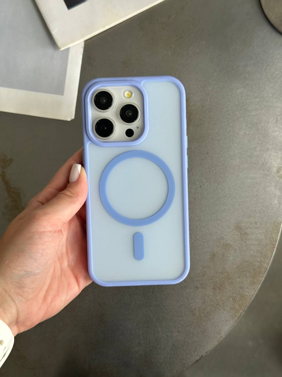 Чехол матовый с Magsafe на iPhone 14 Pro Blue