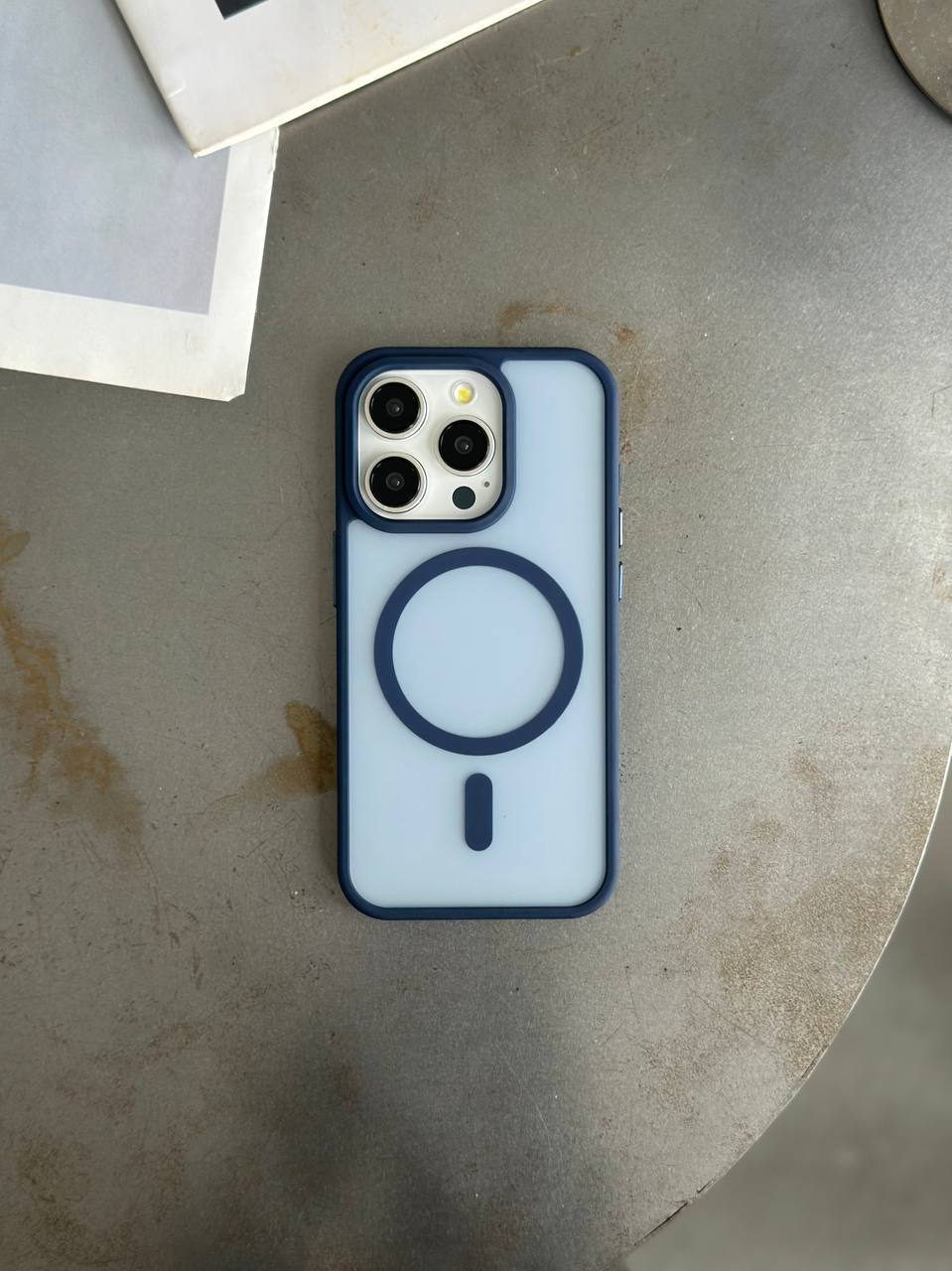 Чехол матовый с Magsafe на iPhone 12 Pro Max Dark Blue