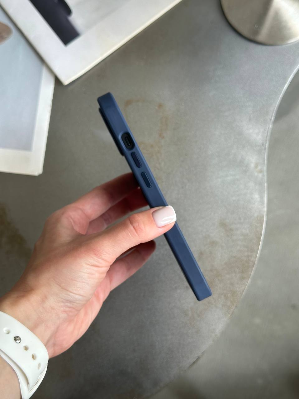 Чехол матовый из Magsafe на iPhone 14 Dark Blue