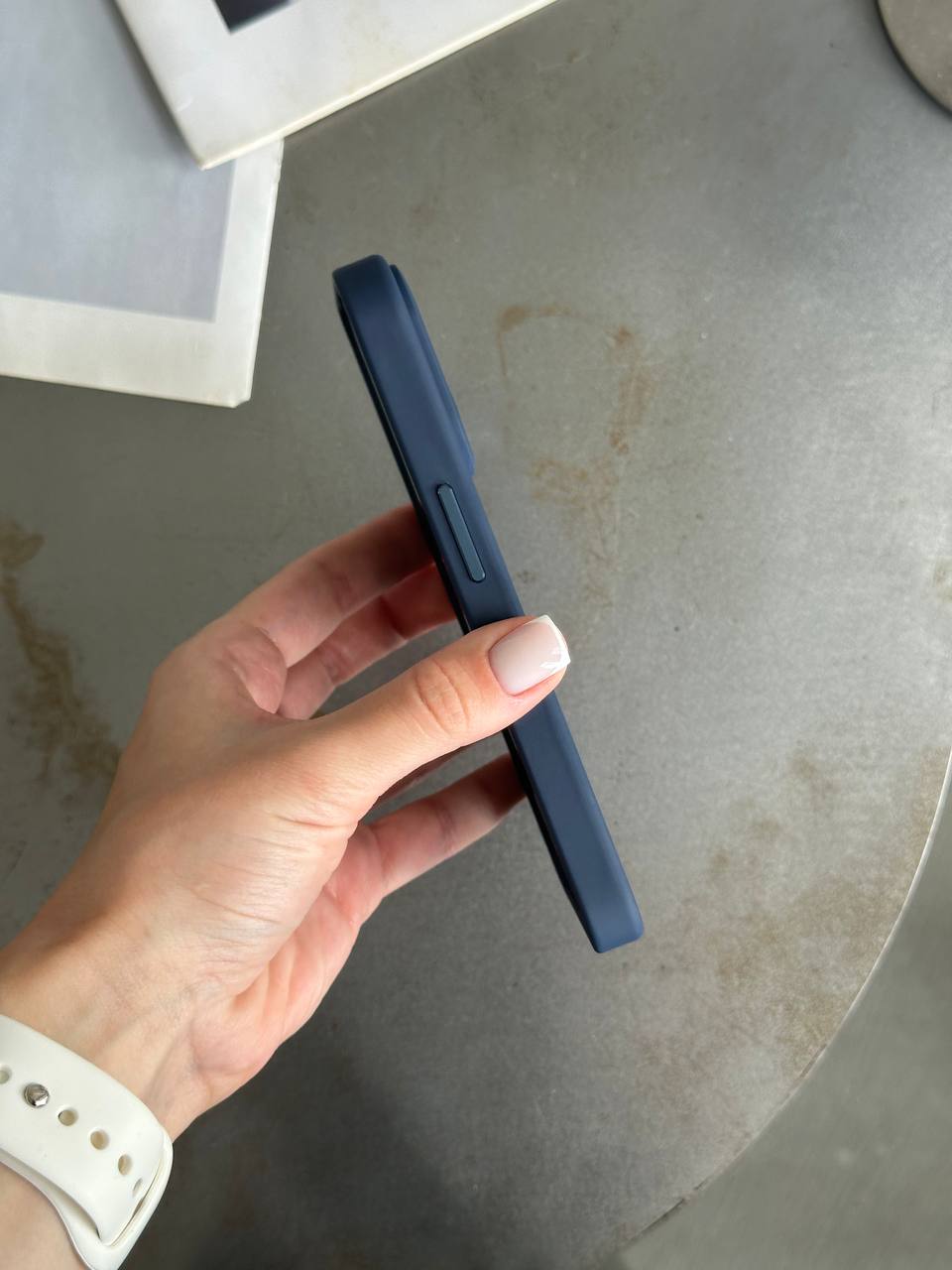 Чехол матовый из Magsafe на iPhone 13 Pro Dark Blue