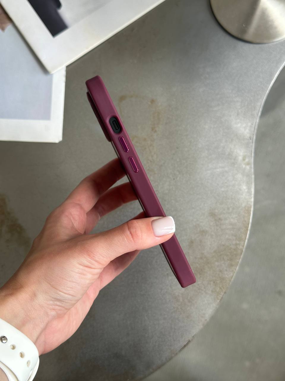 Чохол матовий з Magsafe на iPhone 14 Wine