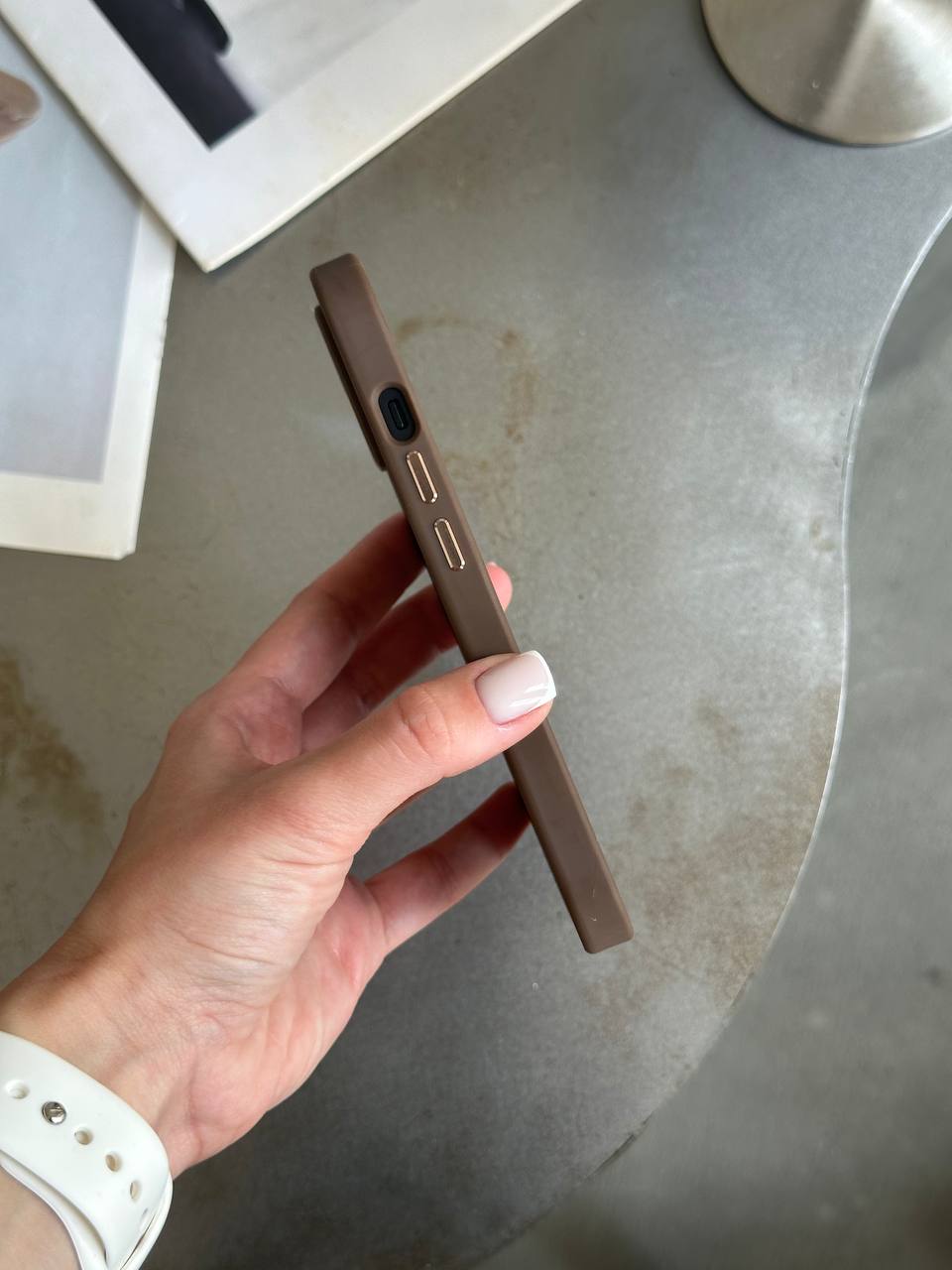 Чохол матовий з Magsafe на iPhone 14 Brown