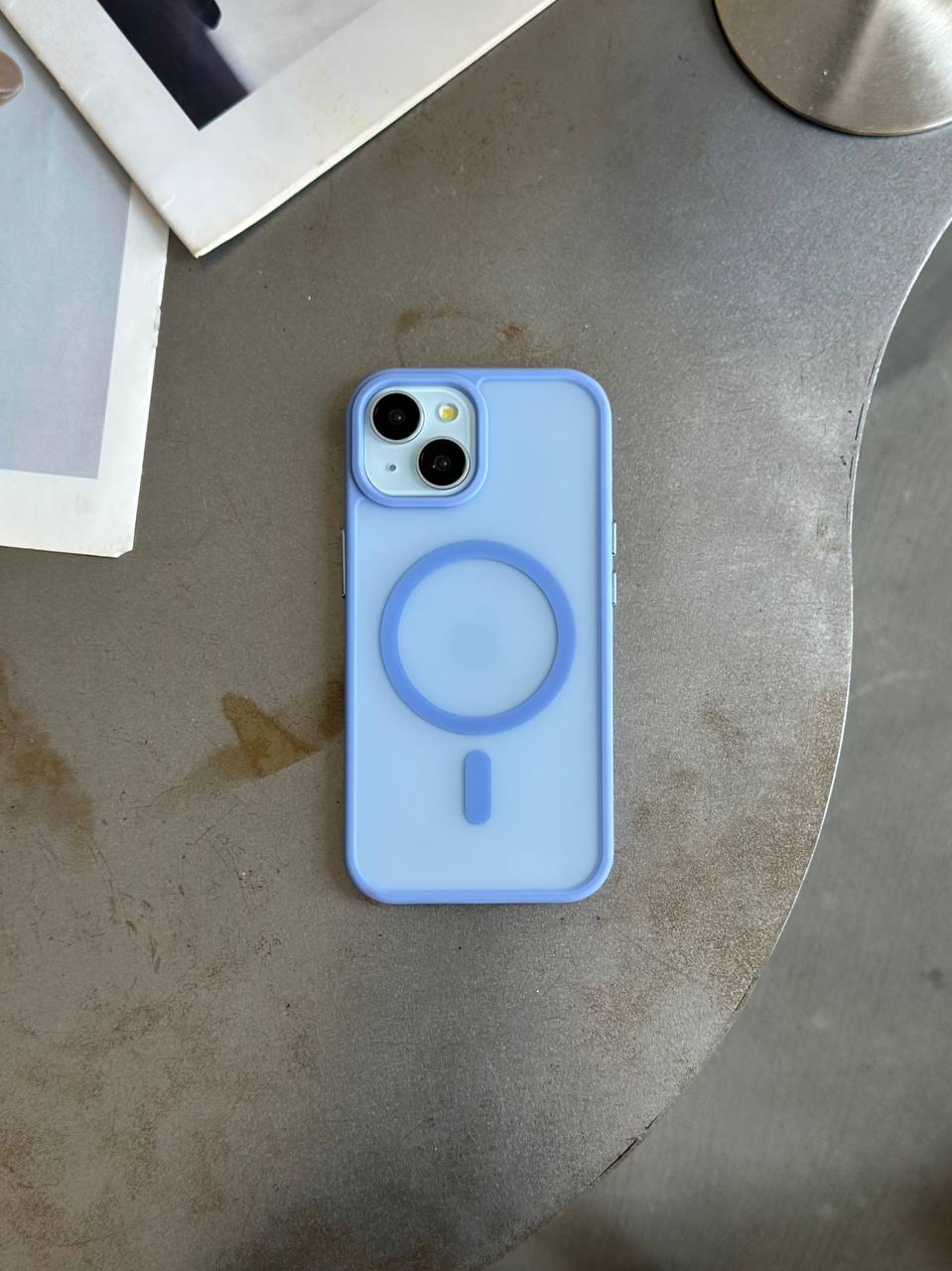 Чехол матовый из Magsafe на iPhone 14 Blue