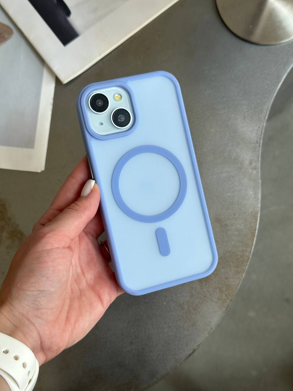 Чохол матовий з Magsafe на iPhone 14 Blue