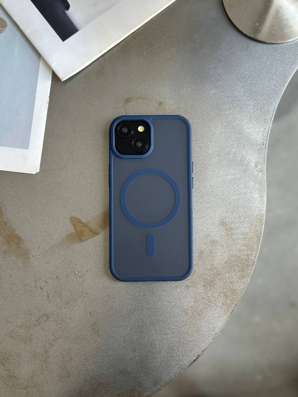 Чехол матовый из Magsafe на iPhone 14 Dark Blue