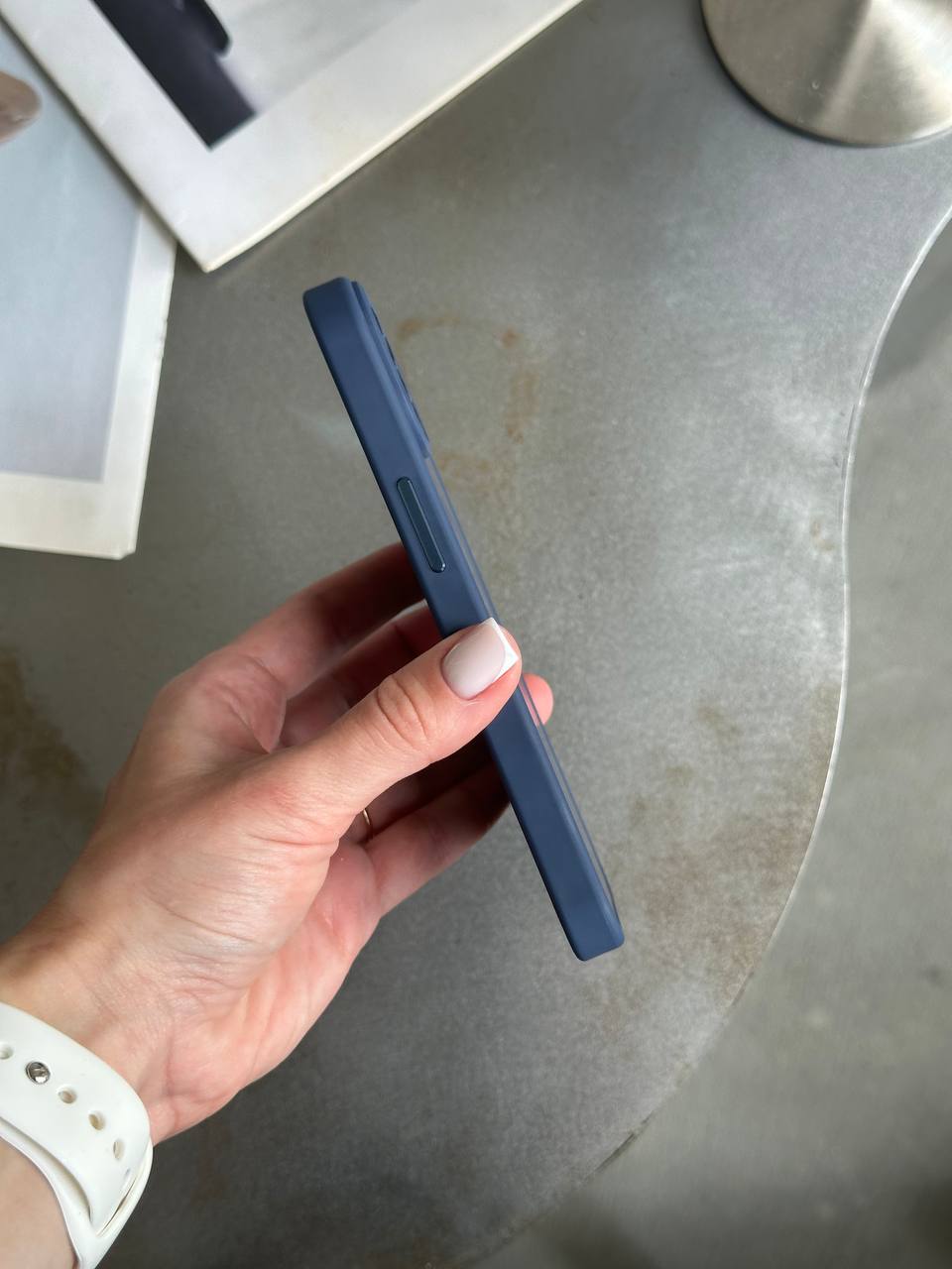 Чехол матовый из Magsafe на iPhone 14 Dark Blue