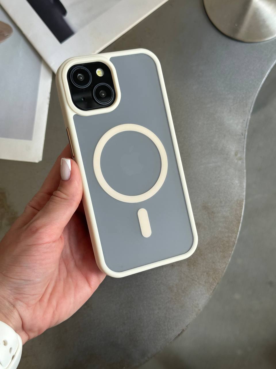 Чохол матовий з Magsafe на iPhone 14 Beige