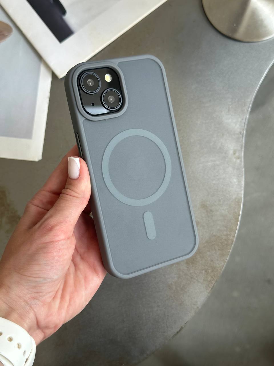 Чохол матовий з Magsafe на iPhone 14 Gray