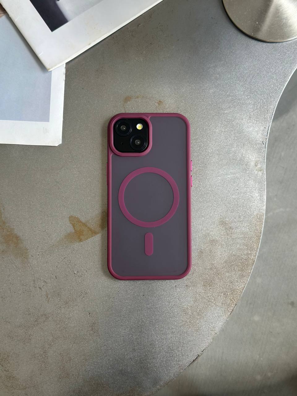 Чехол матовый из Magsafe на iPhone 14 Wine