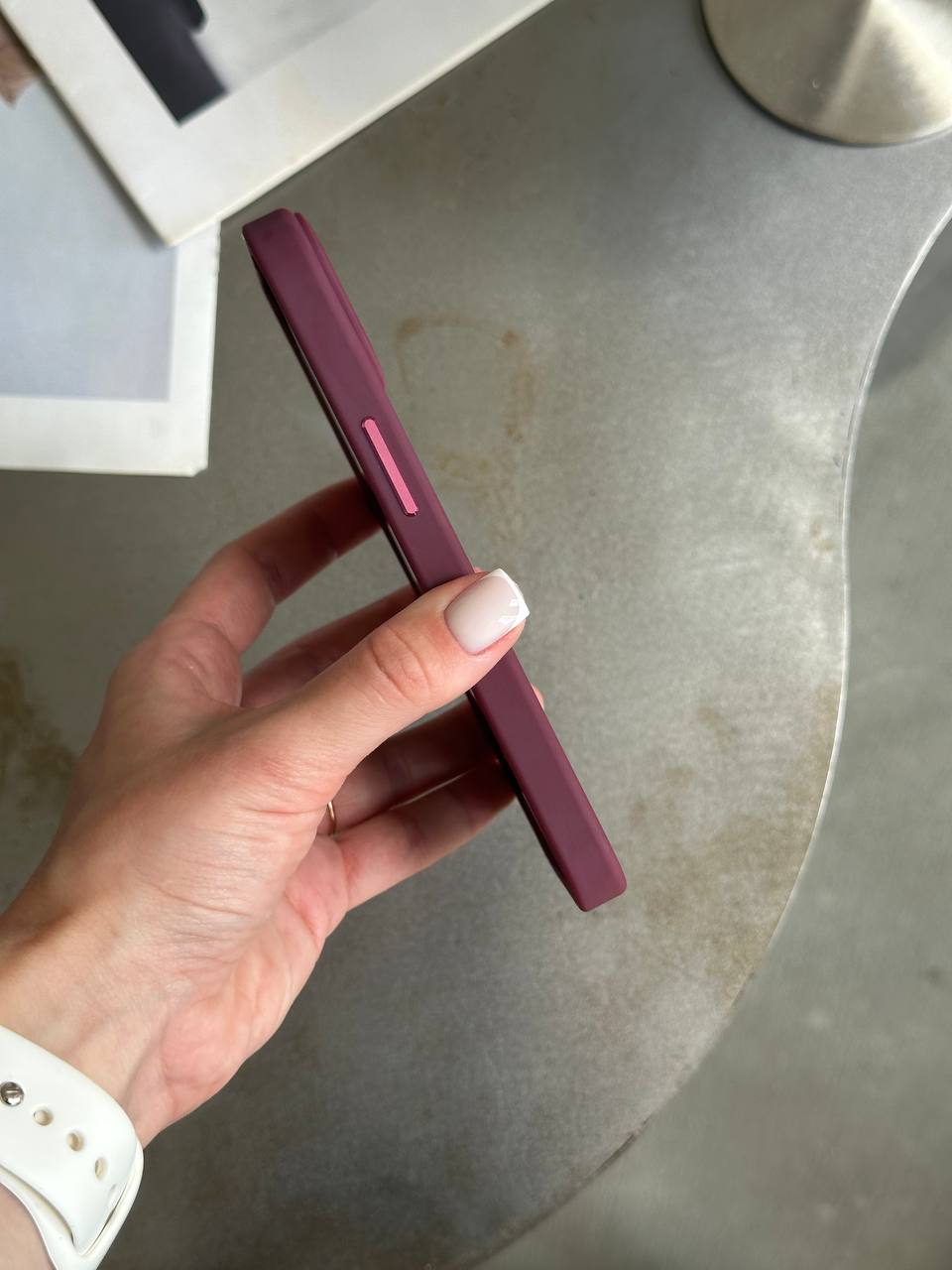 Чохол матовий з Magsafe на iPhone 14 Wine