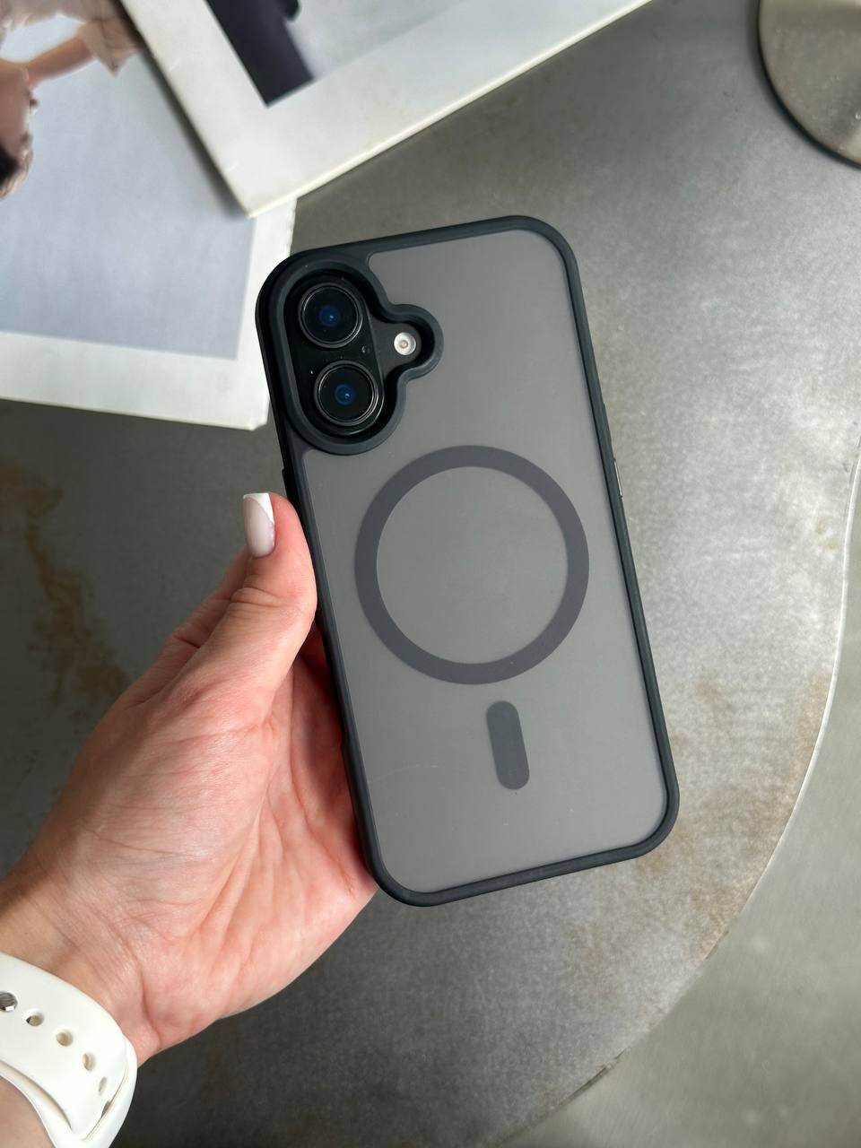 Чохол матовий з Magsafe на iPhone 16 Black