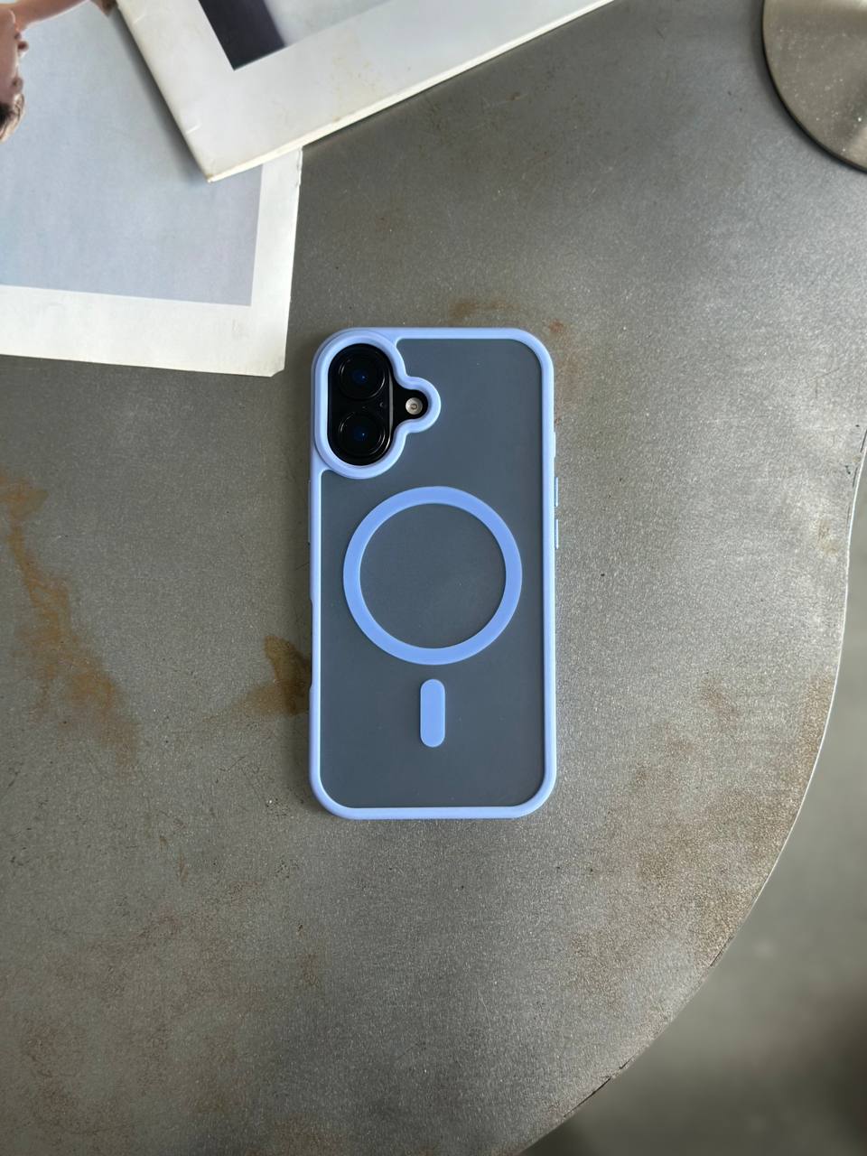 Чехол матовый из Magsafe на iPhone 16 Blue