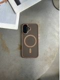 Чехол матовый из Magsafe на iPhone 16+ Brown