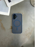 Чехол матовый из Magsafe на iPhone 16+ Dark Blue