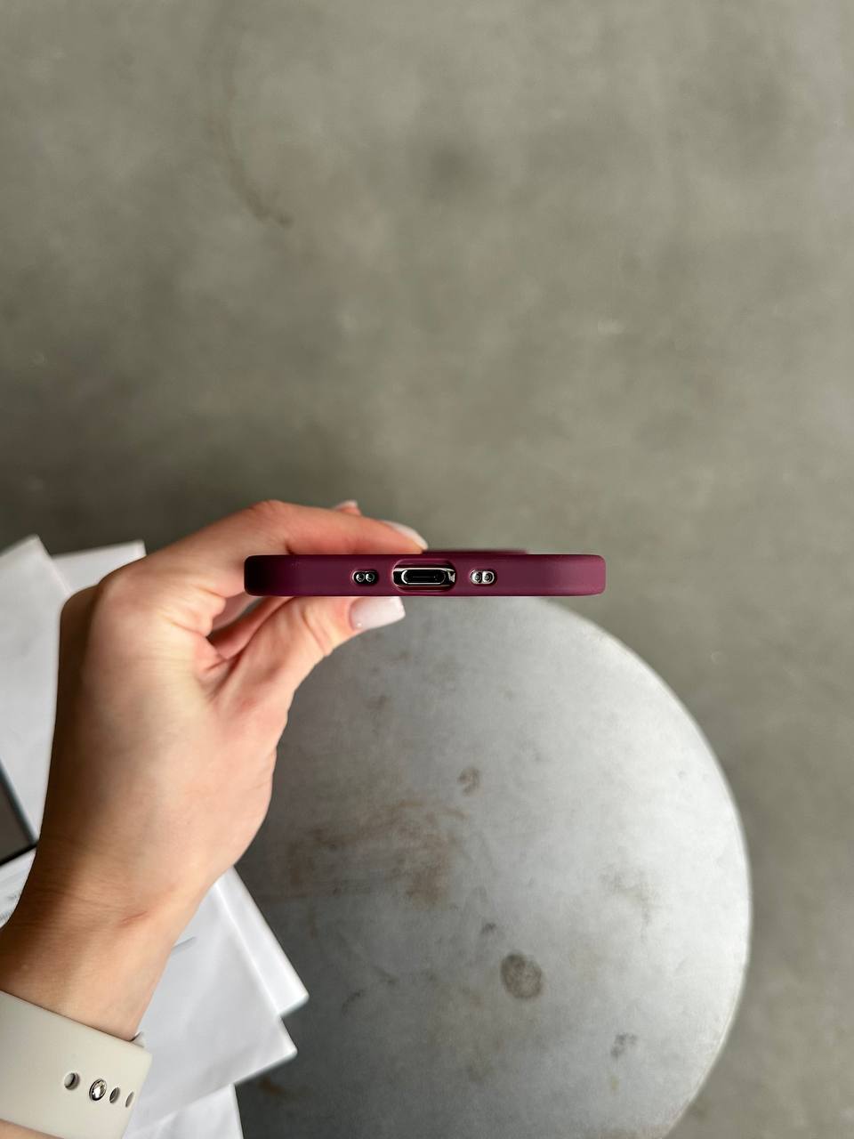 Чехол матовый из Magsafe на iPhone 17 Air Wine