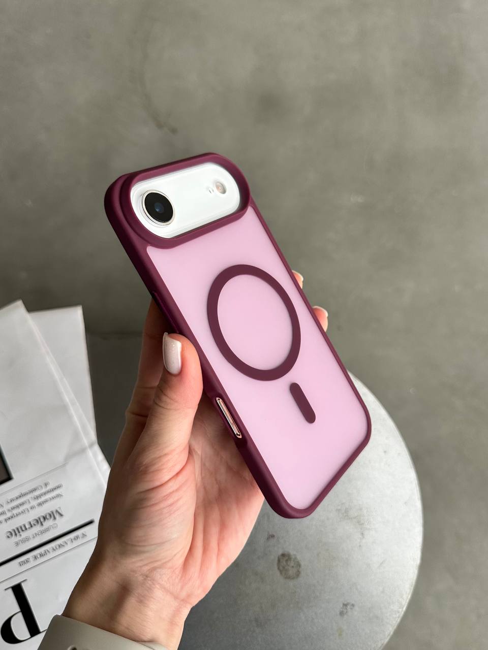 Чехол матовый из Magsafe на iPhone 17 Air Wine