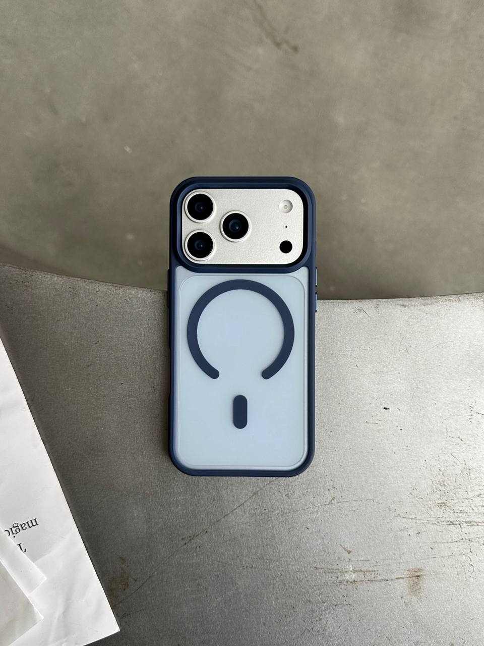 Чохол матовий з Magsafe на iPhone 17 Pro Dark Blue