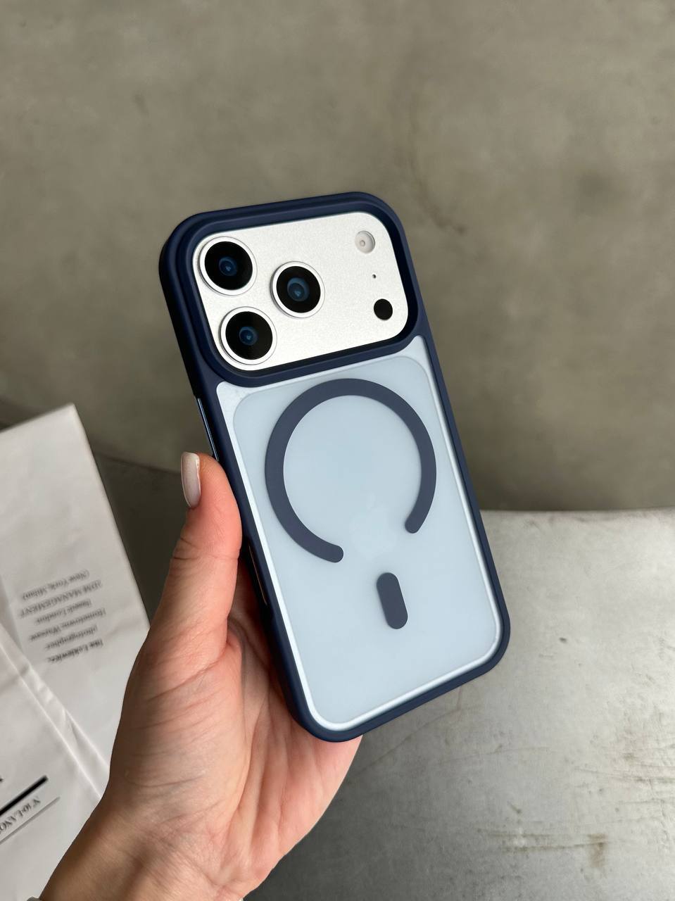 Чехол матовый с Magsafe на iPhone 17 Pro Max Dark Blue