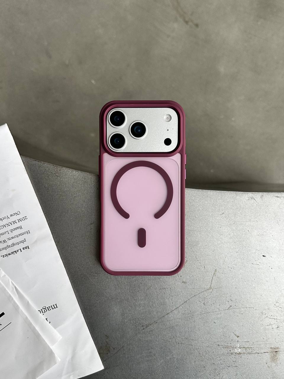 Чохол матовий з Magsafe на iPhone 17 Pro Wine