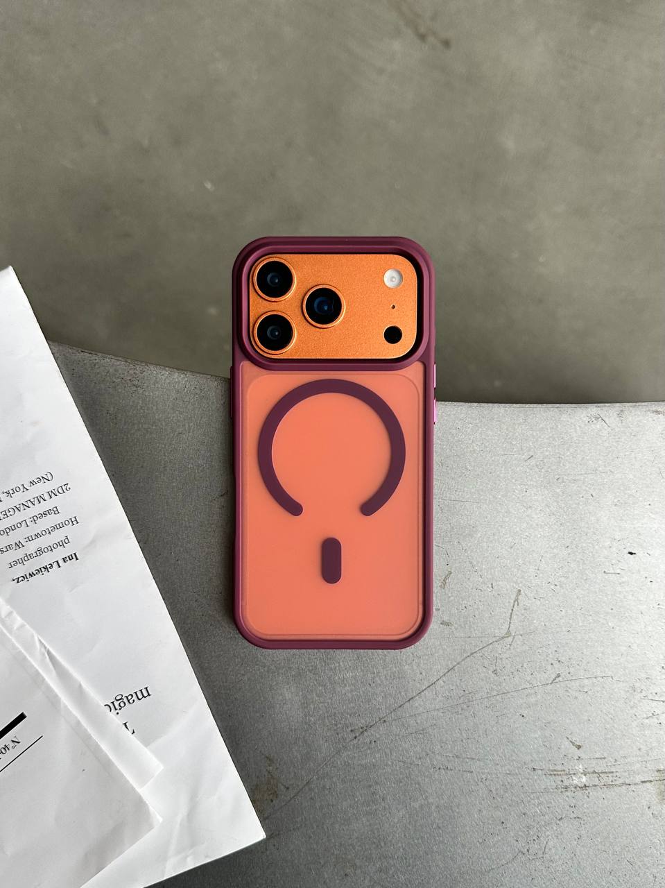 Чохол матовий з Magsafe на iPhone 17 Pro Wine