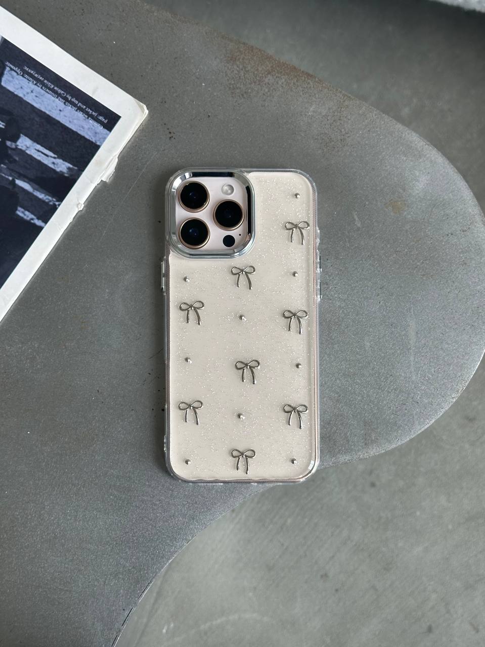 Чохол прозорий Bow Case з бантиками на iPhone 16 Pro Max